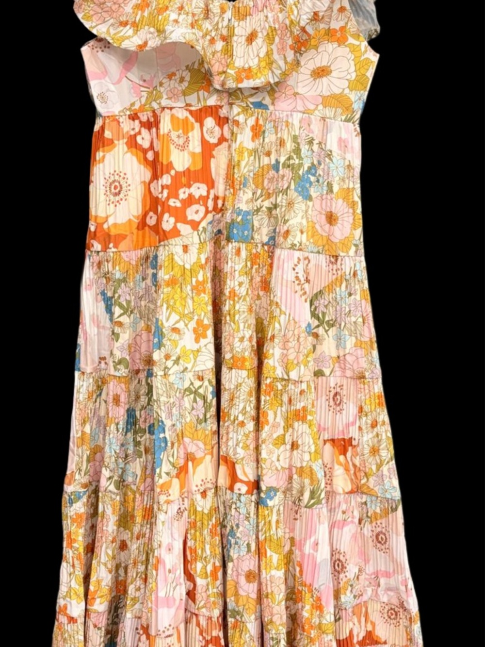Beulah One-Shoulder Floral Maxi Dress in Multi Pastels - Picture 5 of 7